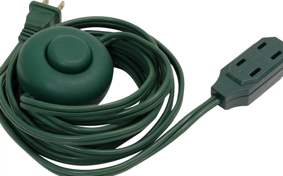 Christmas Forever EXT CORD I/D 16/2 12′ FOOT SWITCH GREEN 12PCS