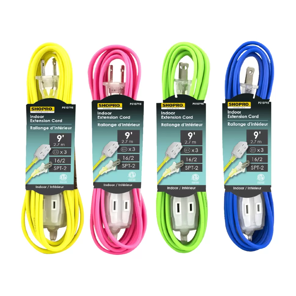 Christmas Forever EXT. CORD I/D 16/2 3-OUTLET 9′ MIXED COLORS