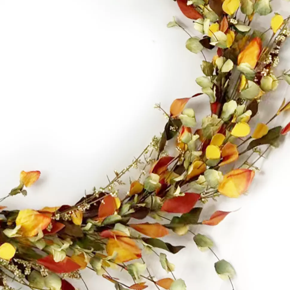 Christmas Forever FALL GARLAND MIXED LEAF W/ MINI CLUSTER BERRIES71″ ORANGE/MULTI