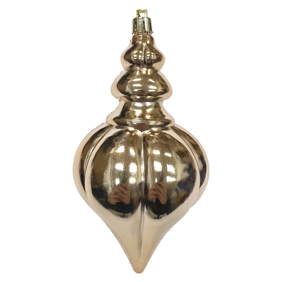 Christmas Forever FINIAL 150MM/6″ SHINY ROSE GOLD RIBBED