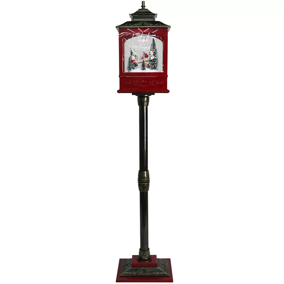 Christmas Forever FLOOR RETRO STREET LAMP WITH SANTA & SNOWMAN SEE-SAW-SAW SNOWING SCENE 49″