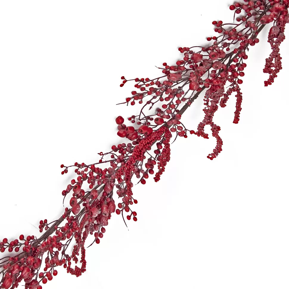 Christmas Forever GARLAND BERRY 60″ RED MIXED BERRY FROSTED