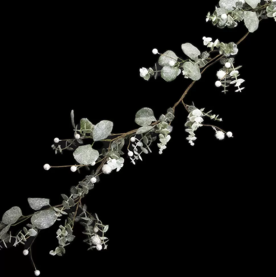 Christmas Forever GARLAND GRN 60′ EUCALYPTUS W/ WHITE BERRIES/SNOW