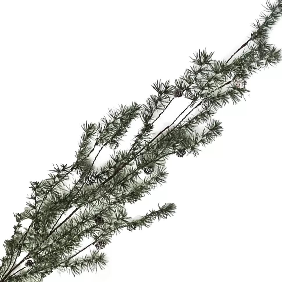 Christmas Forever GARLAND PINE 47″ FROSTED HANGING BRANCHES W/ MINI PINE CONES