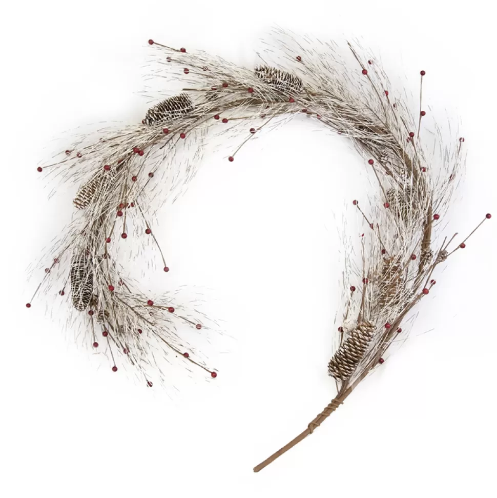 Christmas Forever GARLAND TWG 72″ PINE NEEDLE DRY W/ PINE CONES & BERRY