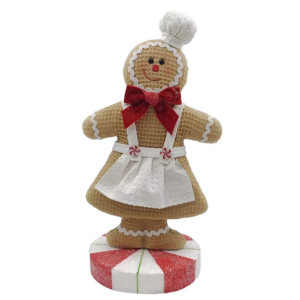 Christmas Forever GINGERBREAD GIRL BAKER STANDING 14.2″ W/ RIBBON