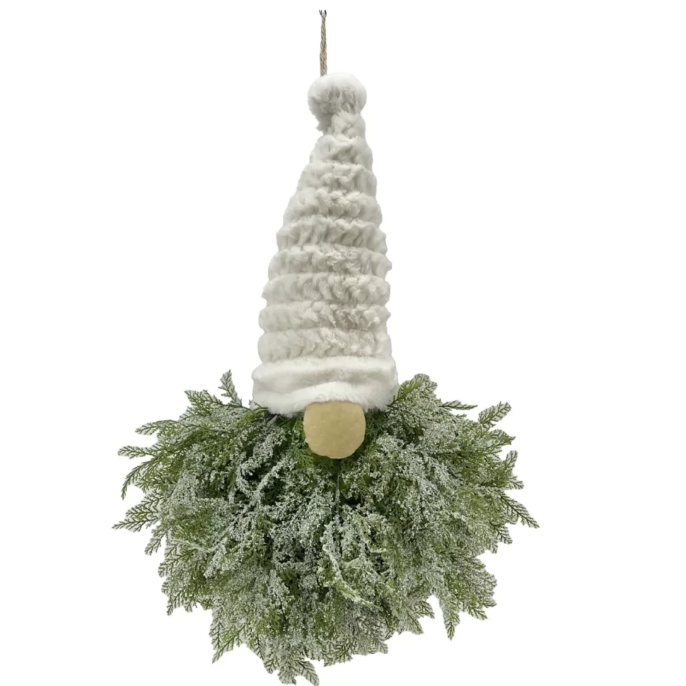 Christmas Forever GNOME HANGING PINE BODY | FUR HAT GREEN/NATURAL 19.5″x27.5″ FROSTED