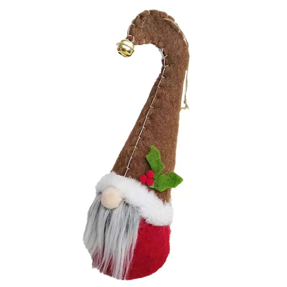 Christmas Forever GNOME STANDING WOOL 8.5″ REDW/ BROWN HAT