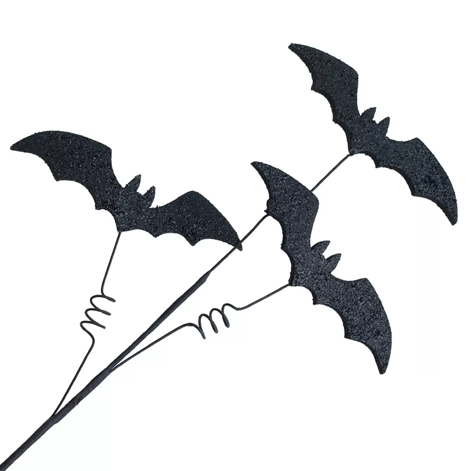 Christmas Forever HALLOWEEN SPRAY 3xBAT 28″ BLACK GLITTER