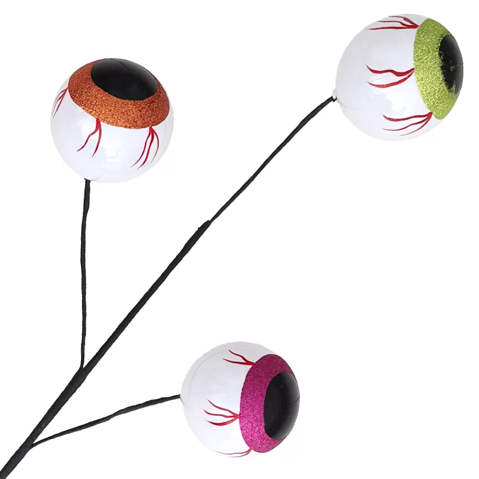 Christmas Forever HALLOWEEN SPRAY 3xEYEBALLS 28″ WHITE/MULTI GLITTER