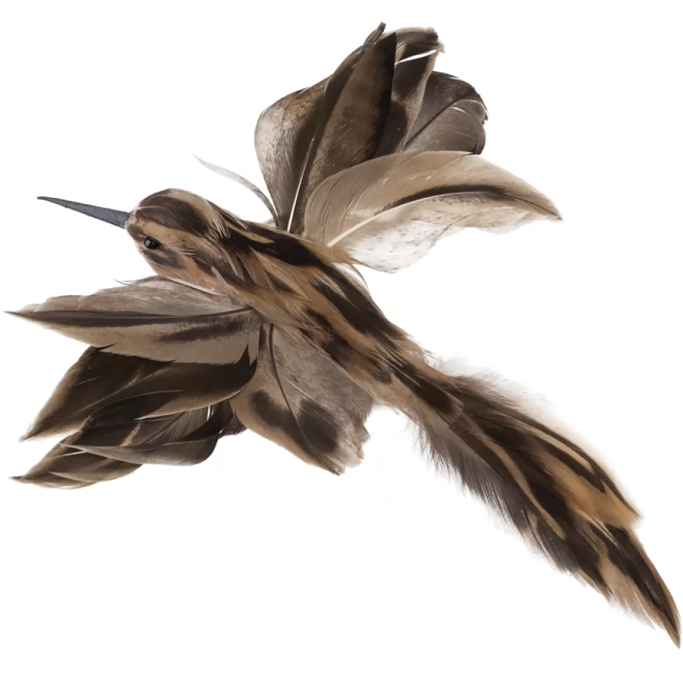 Christmas Forever HUMMING BIRD 9.5″ BROWN, W/CLIP FEATHER TAIL