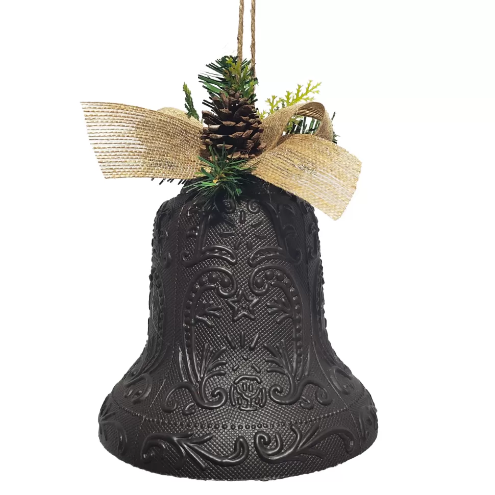 Christmas Forever LIBERTY BELL EMBOSSED PVC DARK BROWN 6″ W/ PINE & CONE