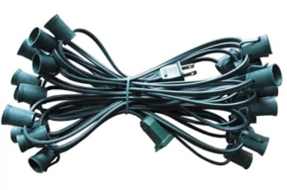 Christmas Forever LIGHT CORD GREEN C7 25L 6″X12″X6″