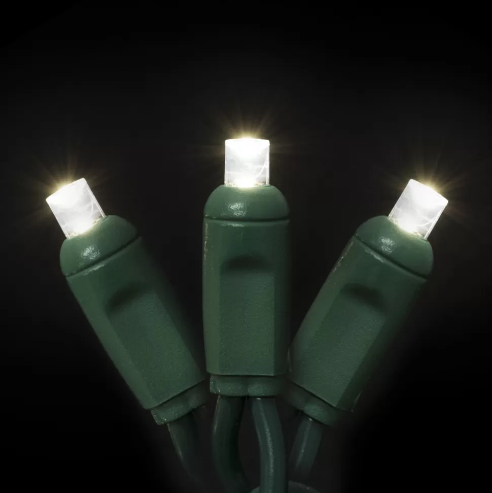 Christmas Forever LIGHT LED I/D CONICAL 50L WARM WHITE 17′ BULK GREEN WIRE