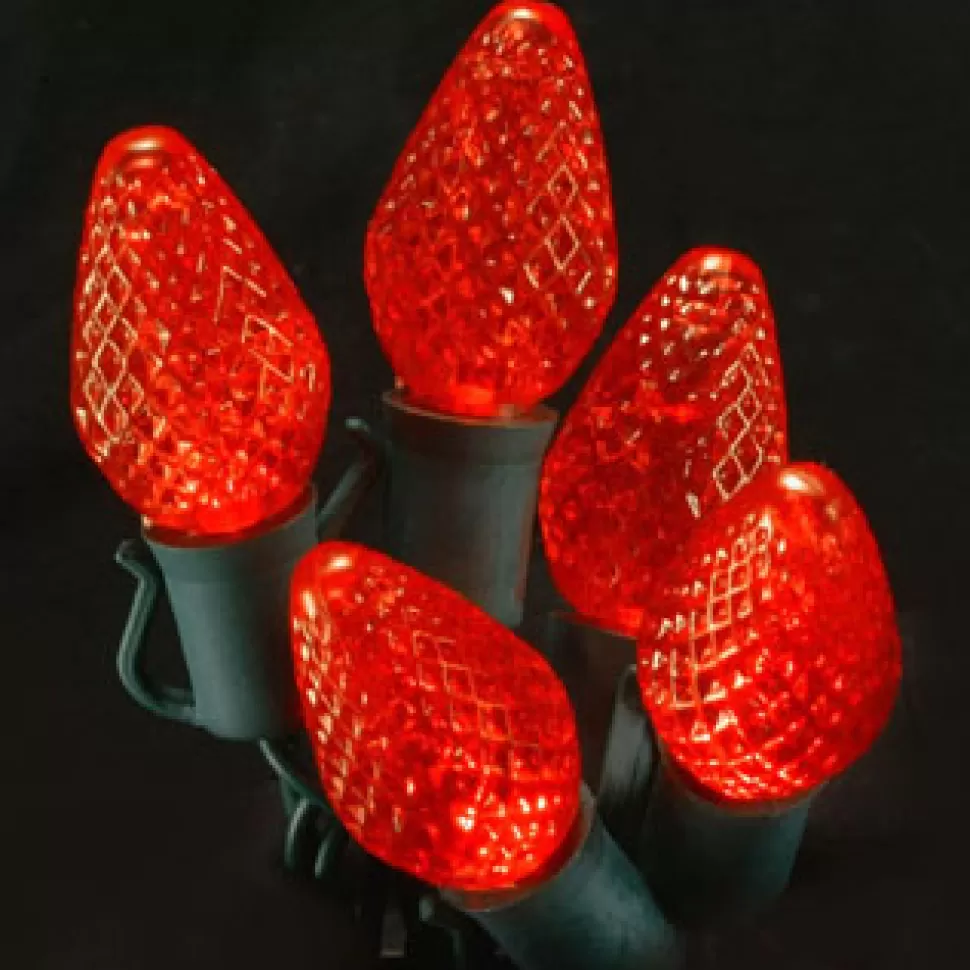 Christmas Forever LIGHT LED O/D C7 FACETED 25L RED