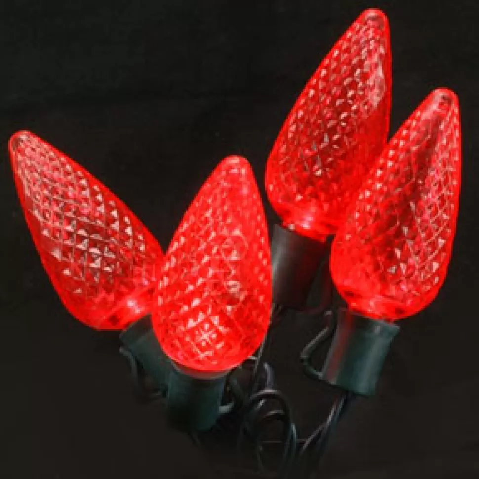Christmas Forever LIGHT LED O/D C9 FACETED 25L RED