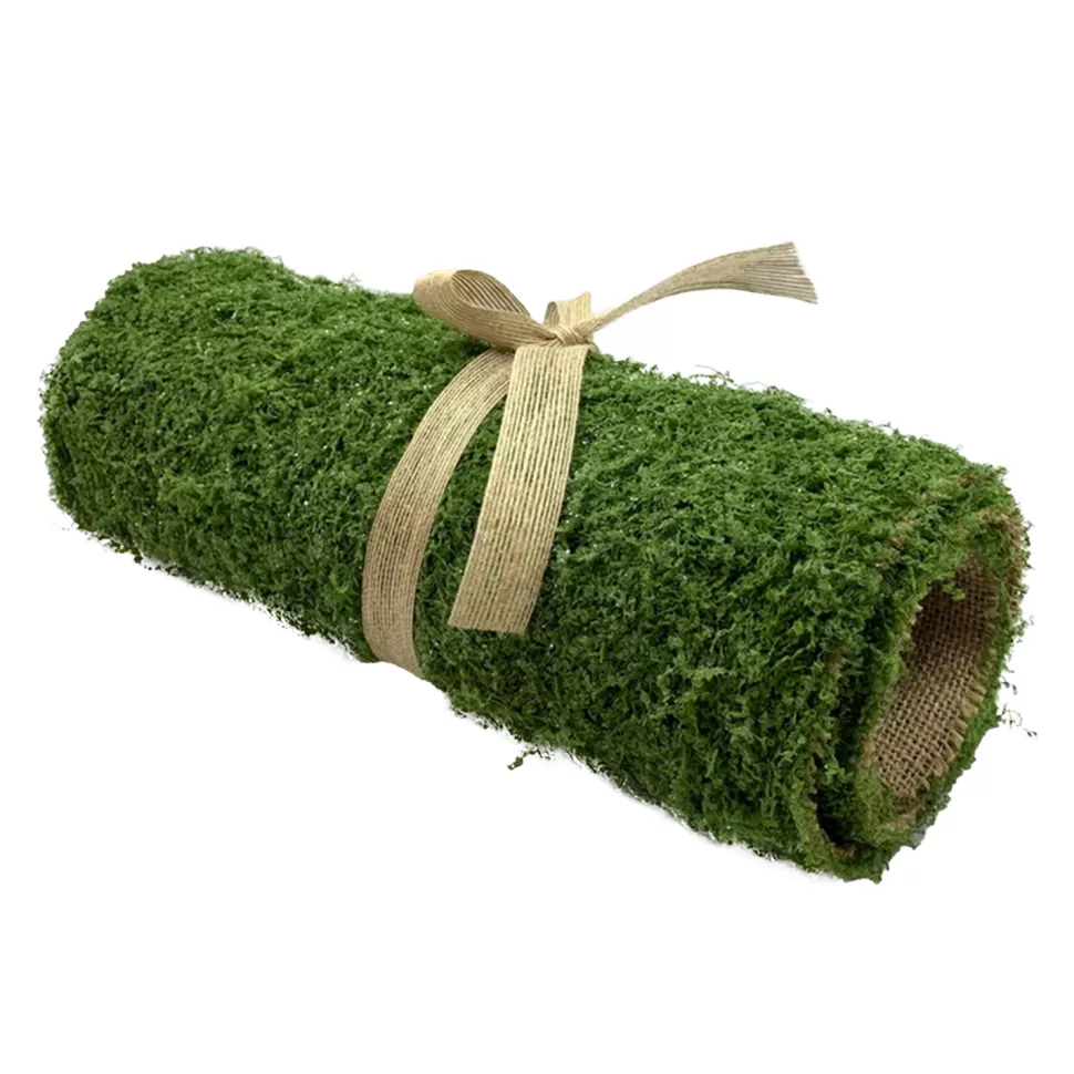 Christmas Forever MATT TABLE DECOR FAUX MOSS 14″x47″ MOSS GREEN