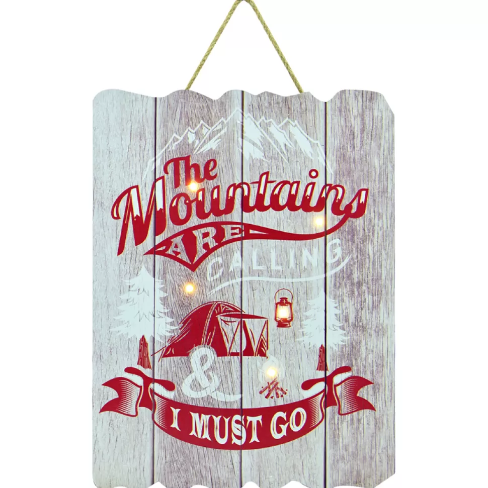 Christmas Forever MDF WALL DECOR 12″X16″ 5 LED THE MOUNTAINS ARE CALLING & I MUST GO (TMR)