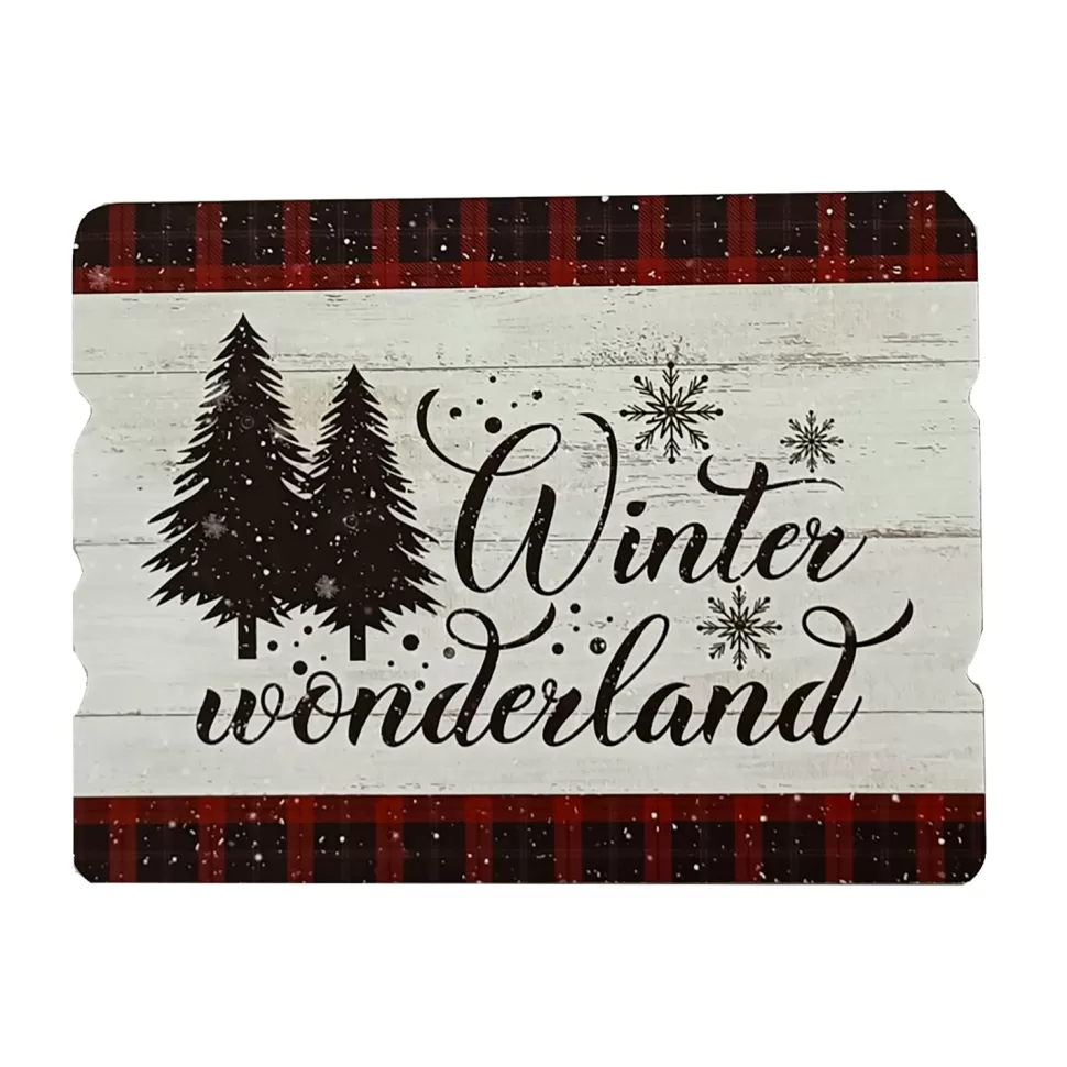 Christmas Forever MDF WALL DECOR 16″X12″ 4 LED “WINTER WONDERLAND” W/TIMER