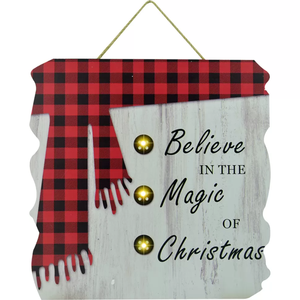 Christmas Forever MDF WALL DECOR 16″X16″ 3 LED BELIEVE IN MAGIC OF CHRISTMAS (TMR)