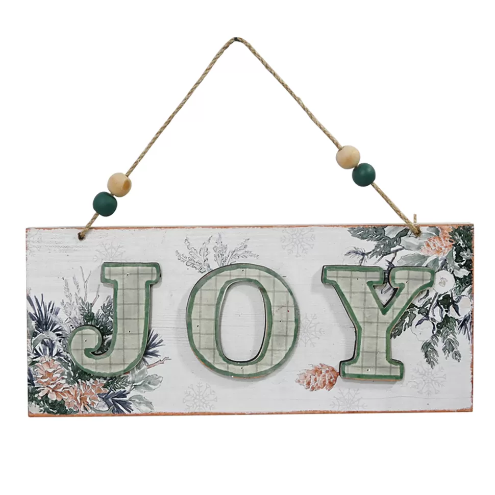 Christmas Forever MDF WALL DECOR WOODEN 7.5″ “JOY” NATURAL