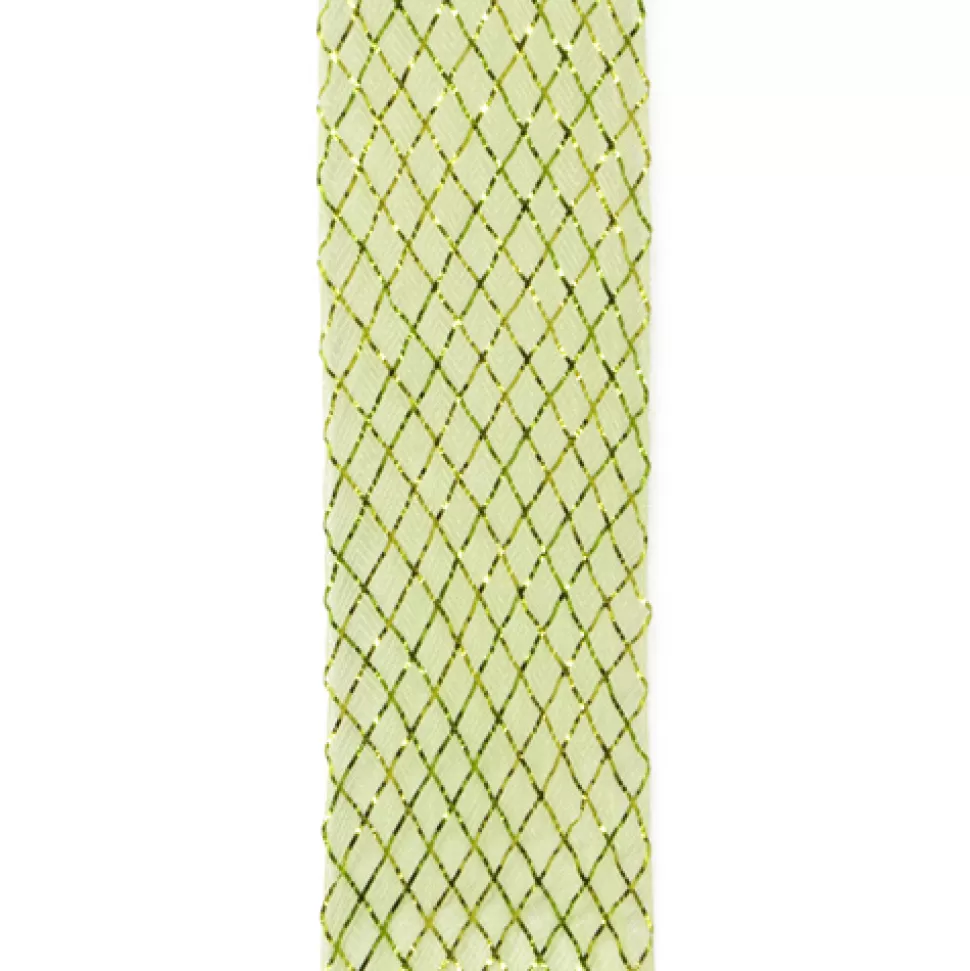 Christmas Forever MESH RIBBON 3.25″ X 20 YDS LIME GREEN