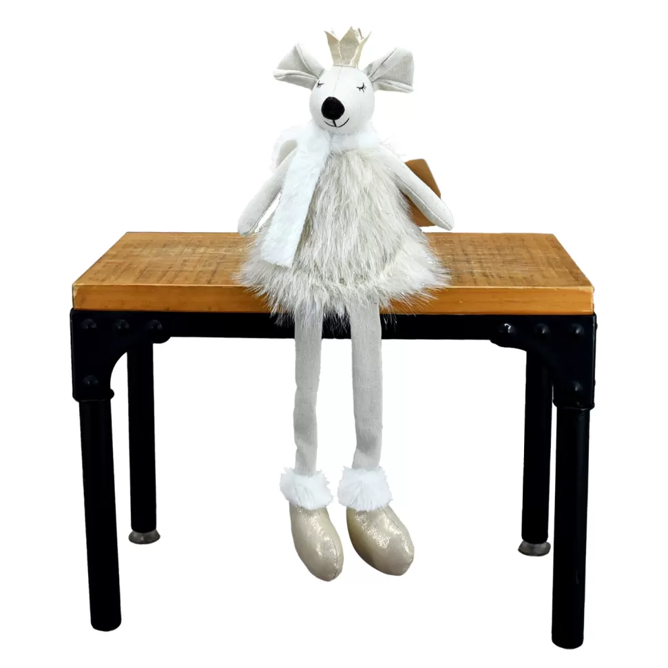 Christmas Forever MOUSE PLUSH DAGLING LEGS 17.5″ IVORY