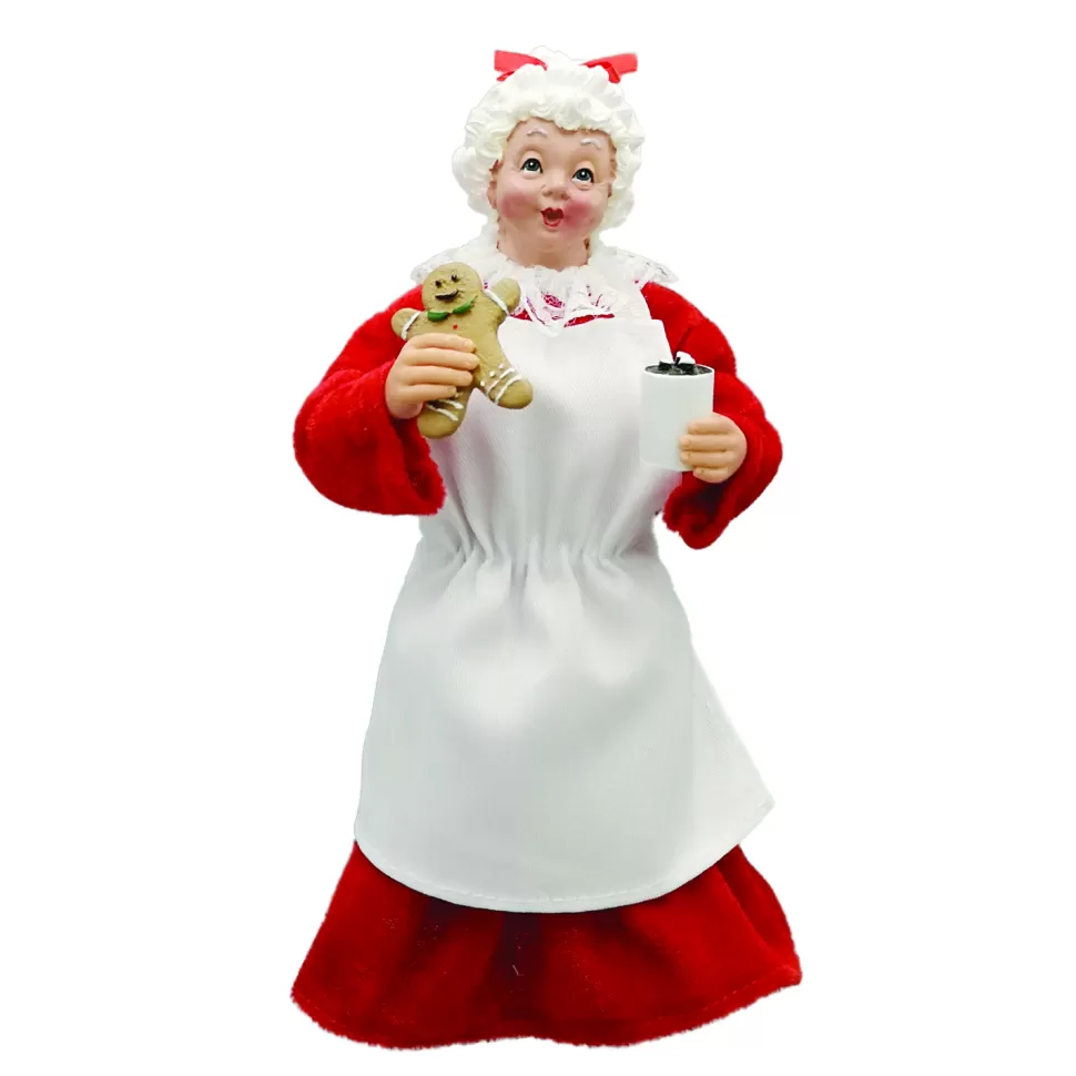 Christmas Forever MRS. CLAUS STANDING 11″ RED/WHITE BAKER W/ GINGERBREAD