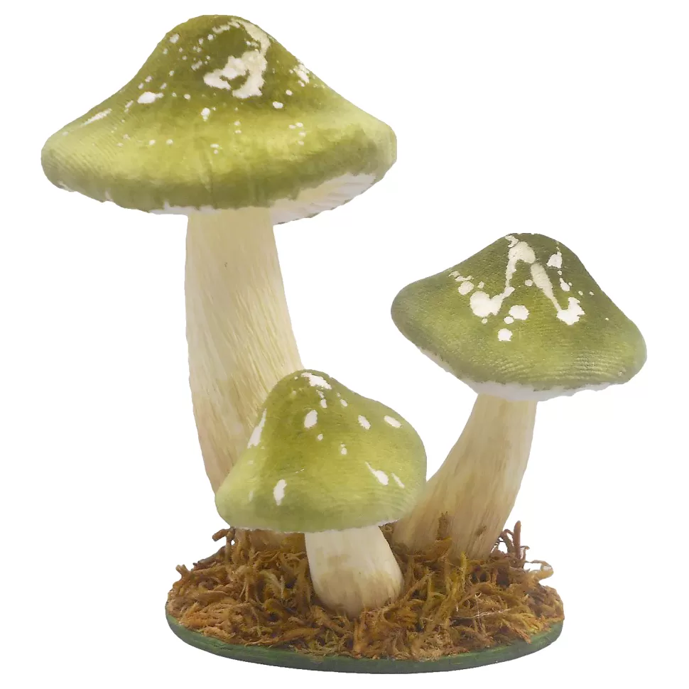Christmas Forever MUSHROOM TABLE DECOR 6.5″ GREEN/NATURAL