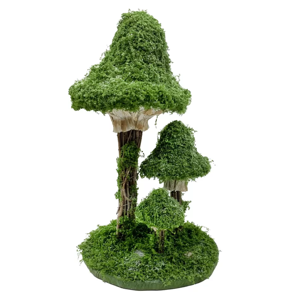 Christmas Forever MUSHROOM TABLE DECOR FAUX MOSS 13″ MOSS GREEN