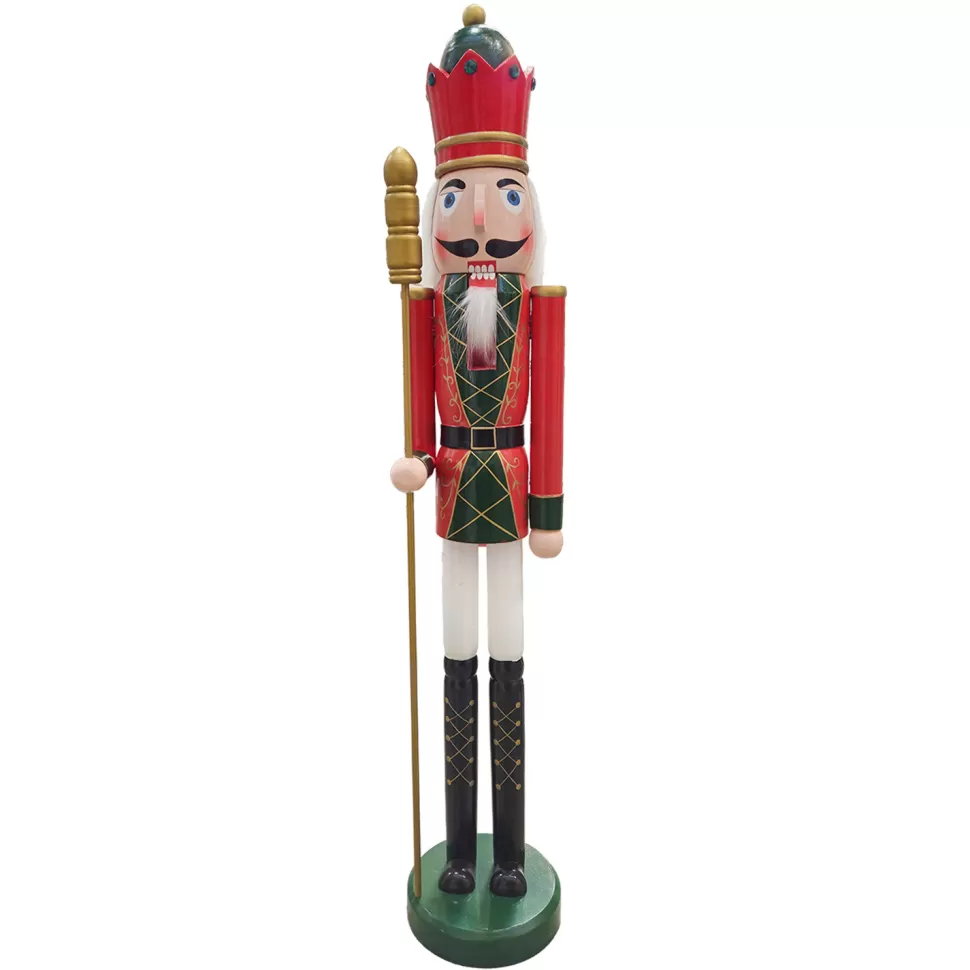 Christmas Forever NUTCRACKER WOODEN STANDING 60″ RED
