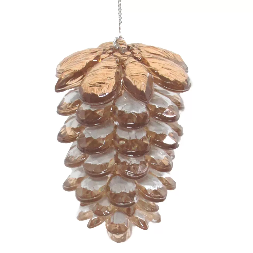 Christmas Forever ORN BROWN PINECONE 3″ W/ SNOW