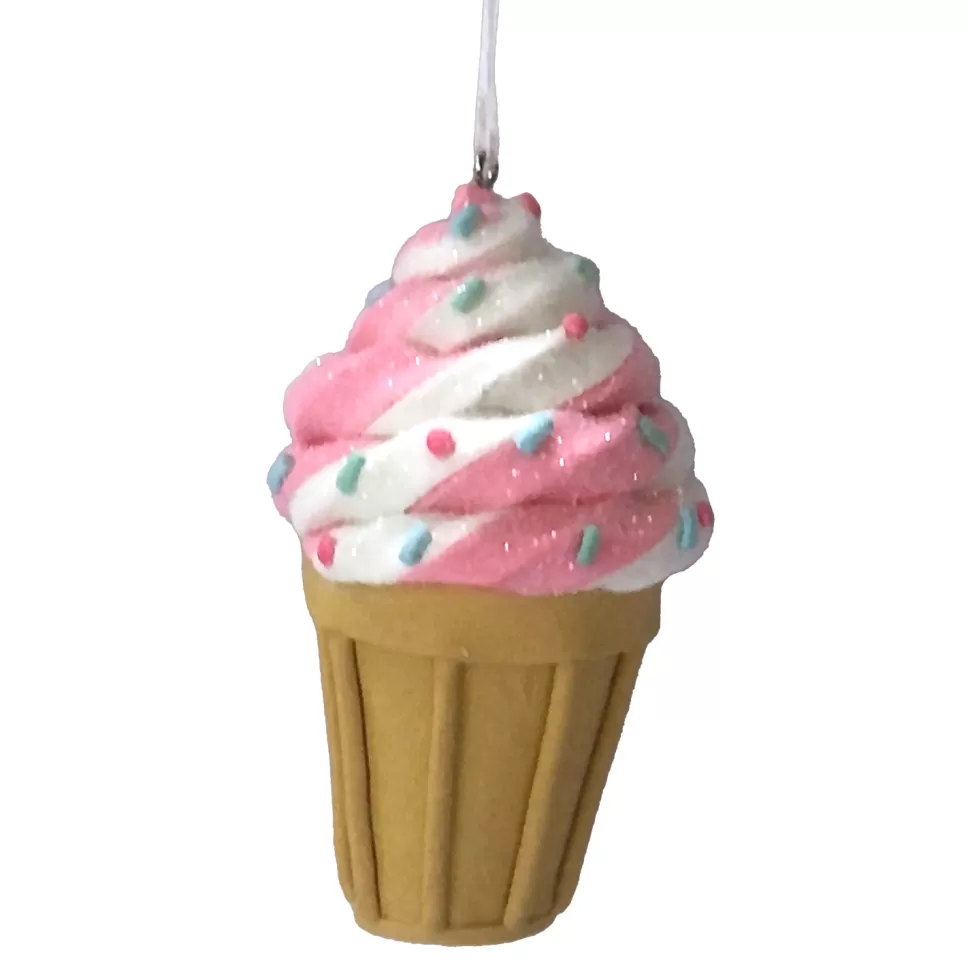 Christmas Forever ORN CANDY SPRINKLE ICE CREAM CONE 4.3″ CLAY DOUGH