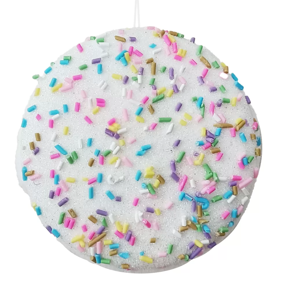 Christmas Forever ORN CANDY SPRINKLE MACAROON 3.5″ WHITE