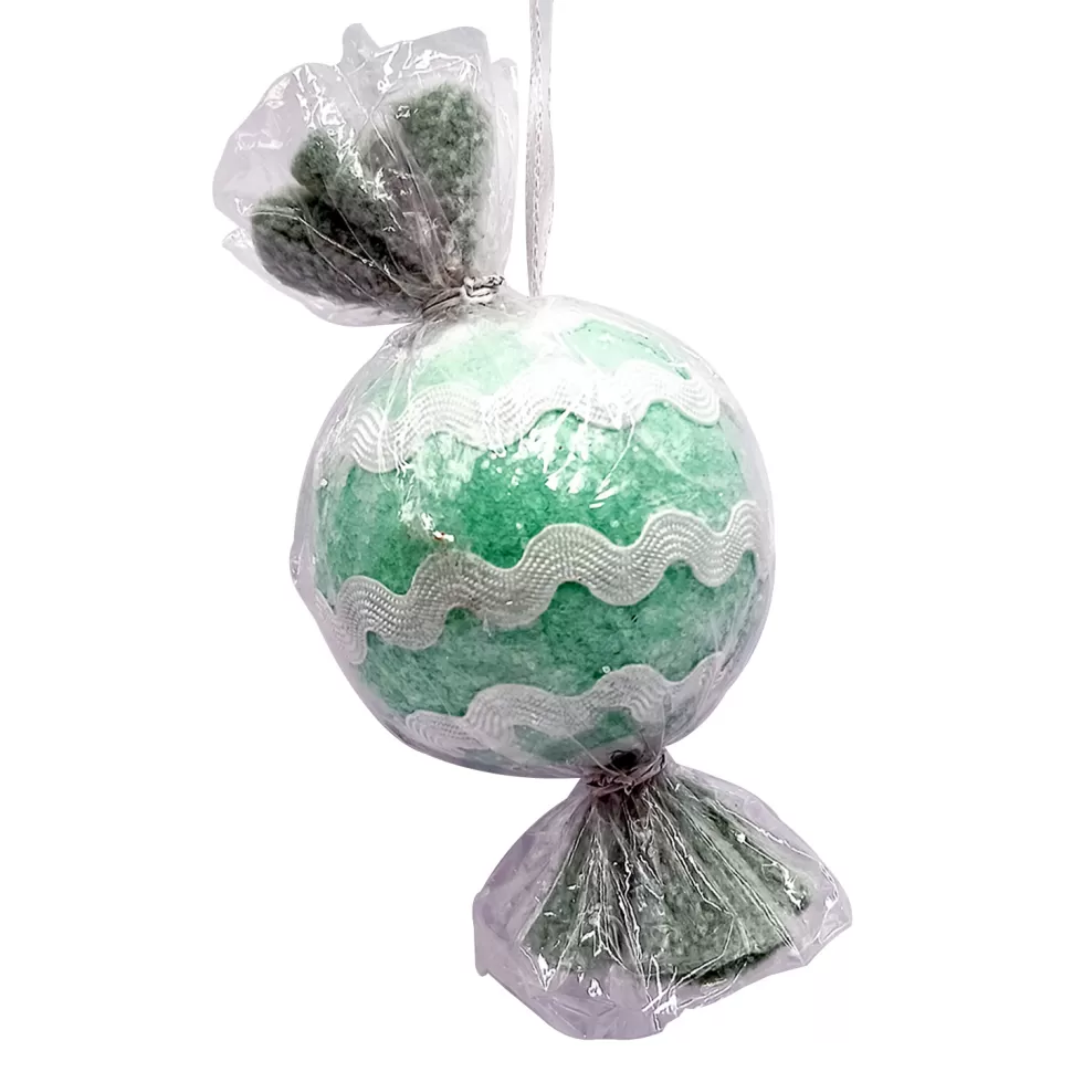 Christmas Forever ORN CANDY SPRINKLE SWEET 4″ GREEN W/ GLITTER & LACE