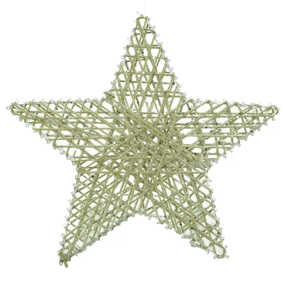 Christmas Forever ORN CHAMP. STAR 6″ ROPE W/ GLITTER