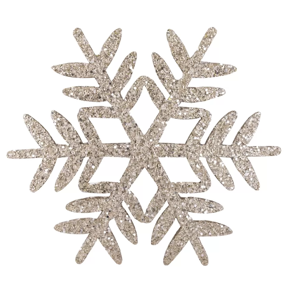 Christmas Forever ORN CHAMPAGNE SNOWFLAKE 10″ W/ ICE GLITTER