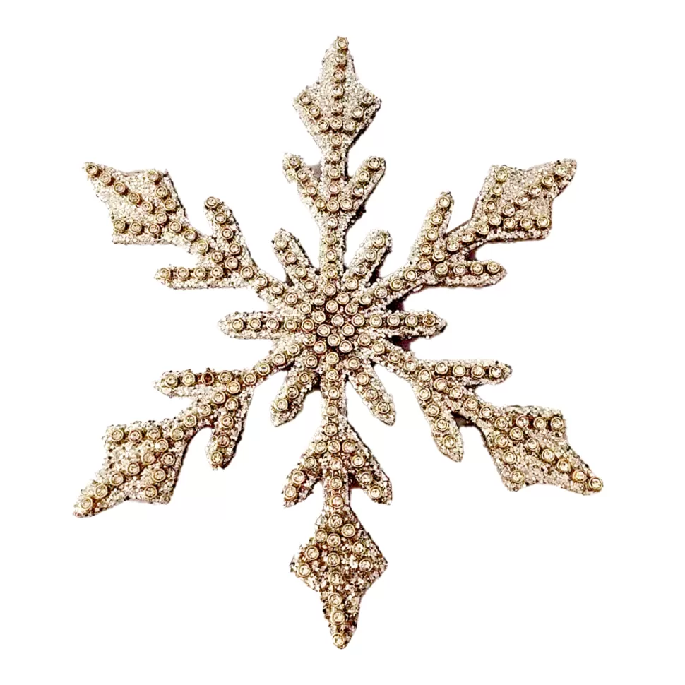 Christmas Forever ORN CHAMPAGNE SNOWFLAKE 8″ SILVER/CHAMPAGNE GLITTER & BEAD