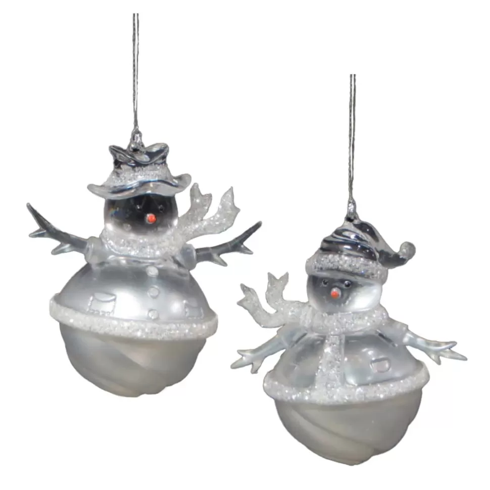 Christmas Forever ORN CLEAR PEARL SNOWMAN 3.5″ W/ ICE GLITTER 2 ASSTD.