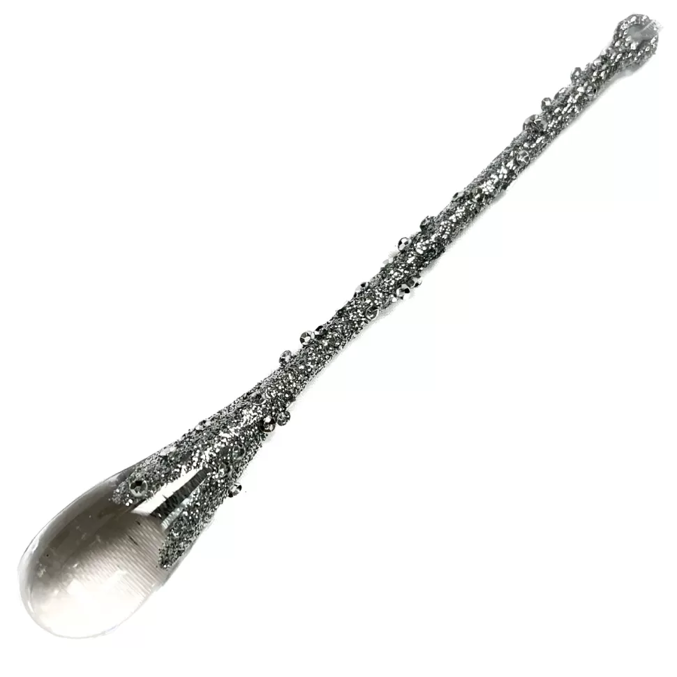 Christmas Forever ORN CLEAR SILVER ICICLE DROP 10″ W/ GLITTER & SEQUINS
