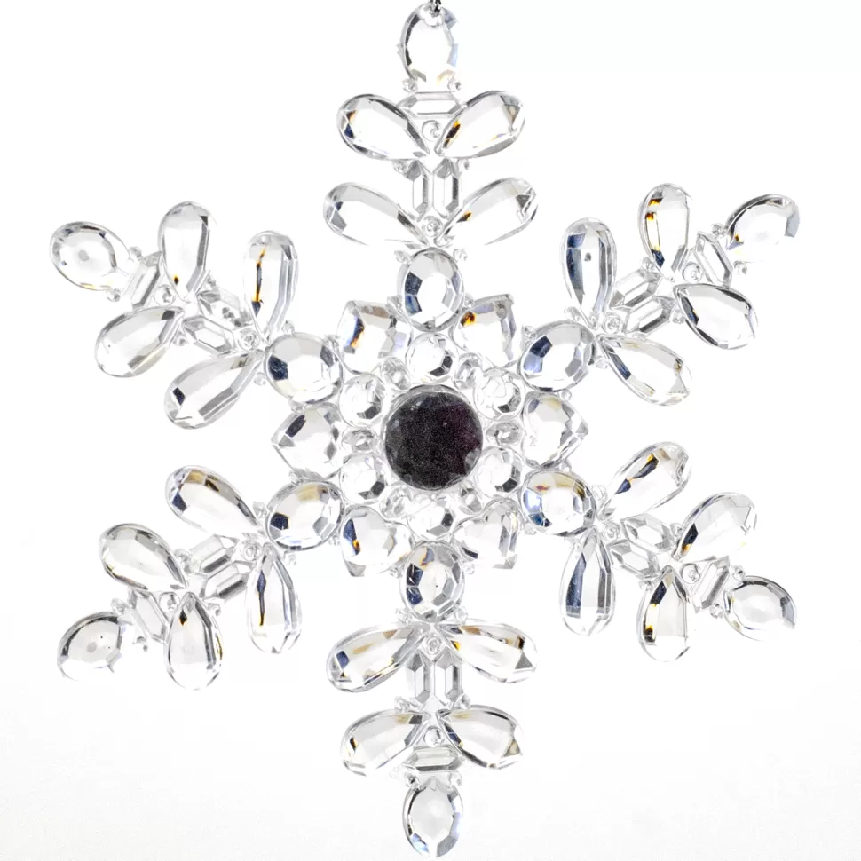 Christmas Forever ORN CLEAR SNOWFLAKE 5″ W/JEWEL