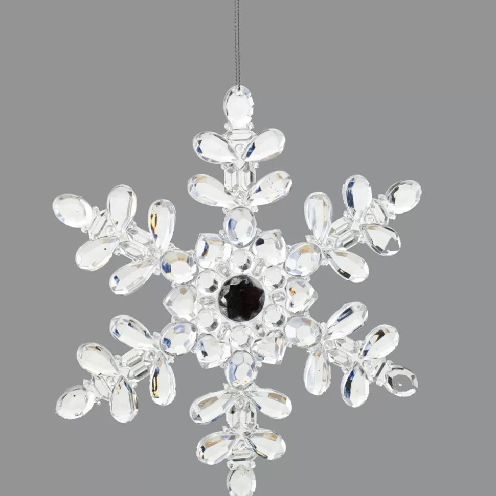 Christmas Forever ORN CLEAR SNOWFLAKE 7″ W/JEWEL