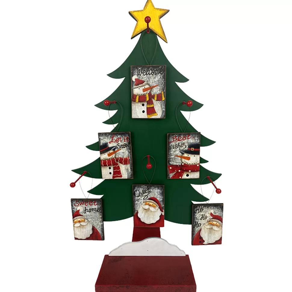 Christmas Forever ORN DSP WOODEN PLAQUE 4.3″ MULTI W/DISPLAY 6/S