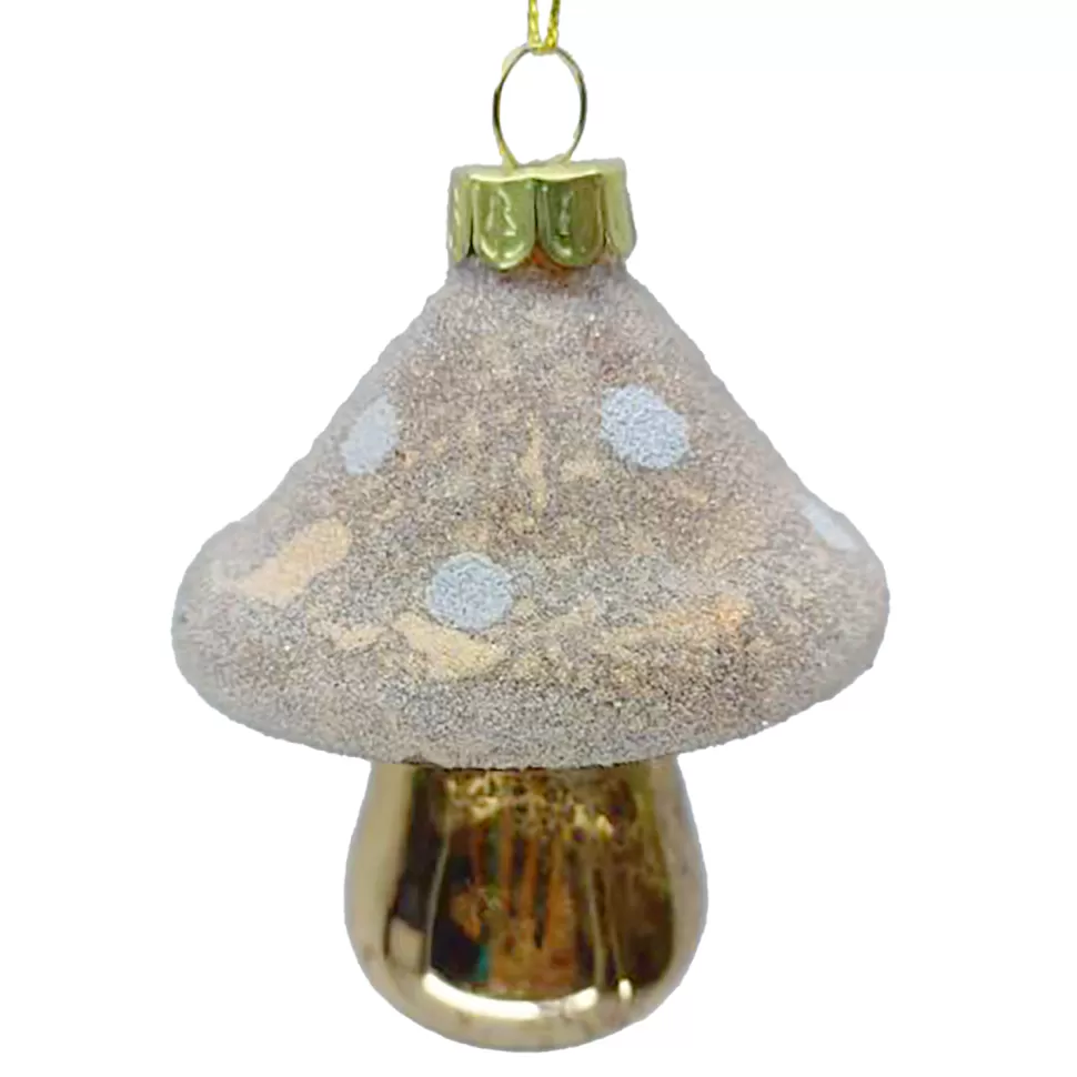 Christmas Forever ORN GLASS MUSHROOM 3.5″ GOLD SHINY