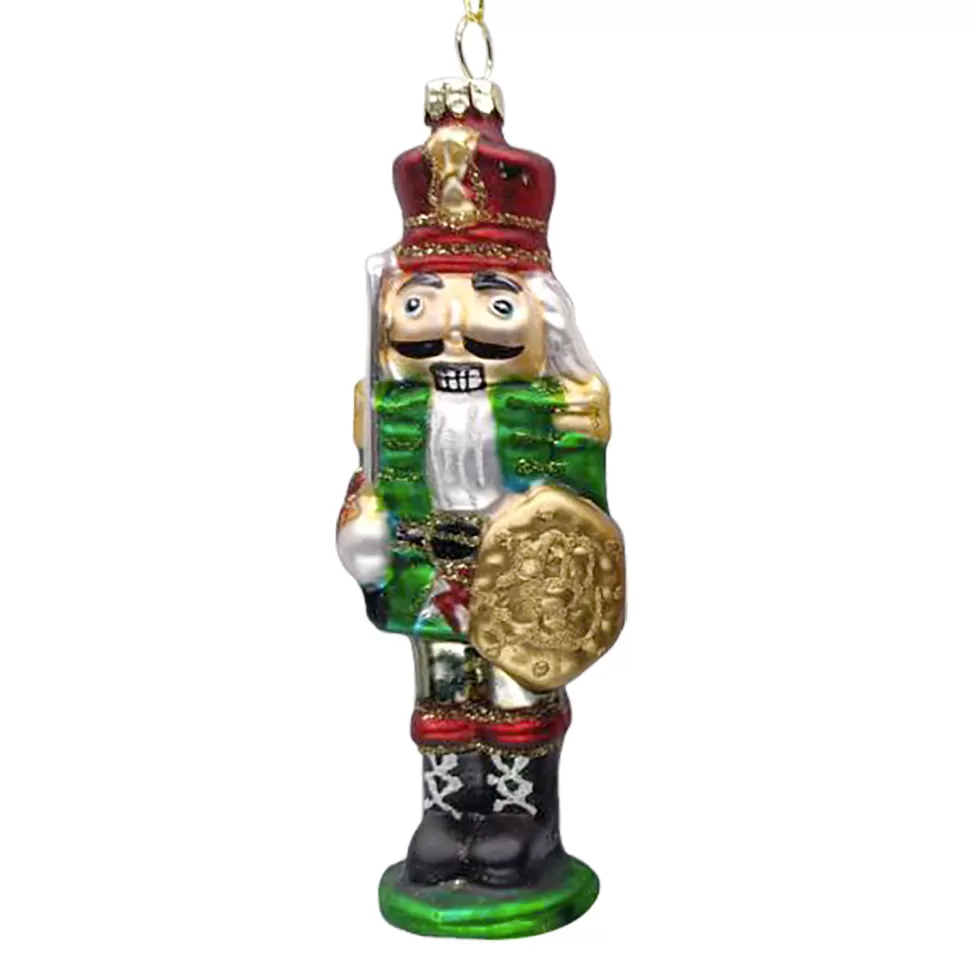Christmas Forever ORN GLASS NUTCRAKER 5″ GREEN/RED