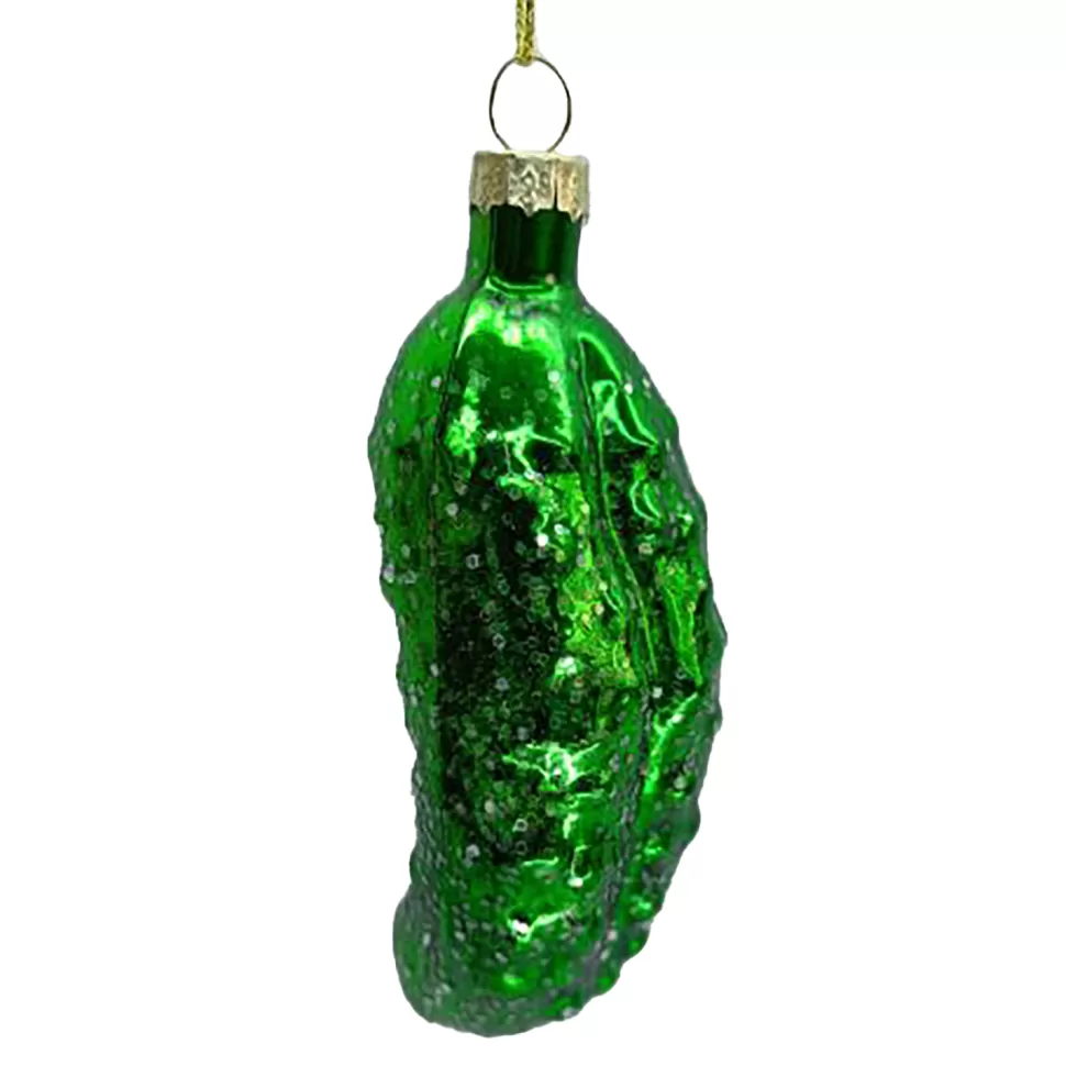 Christmas Forever ORN GLASS PICKLE 4.5″ GREEN SHINY
