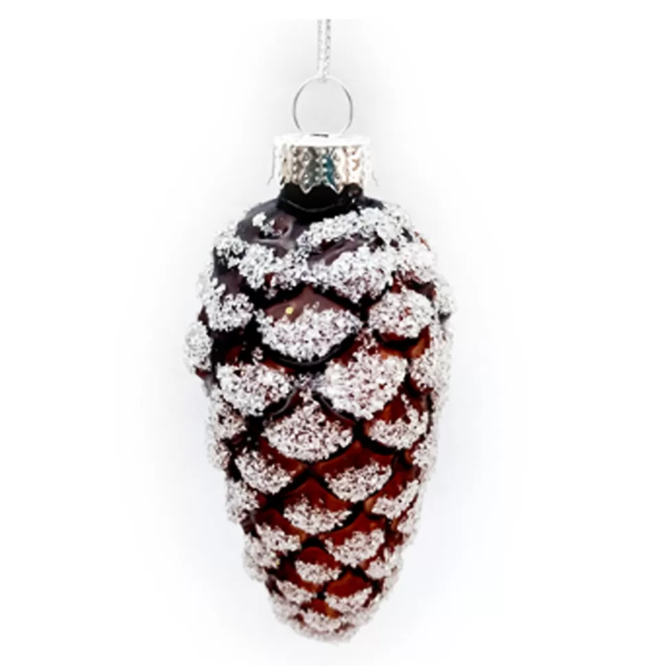 Christmas Forever ORN GLASS PINE CONE 4.5″ BROWN