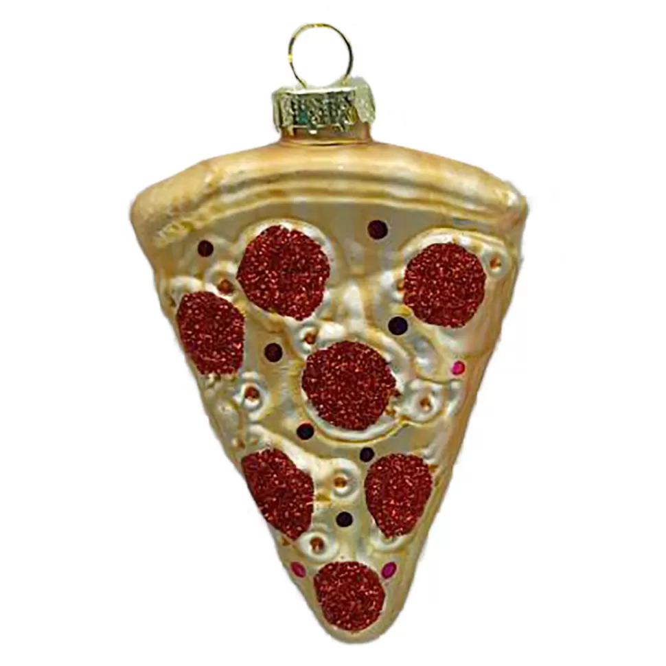 Christmas Forever ORN GLASS PIZZA SLICE 4″ MULTI