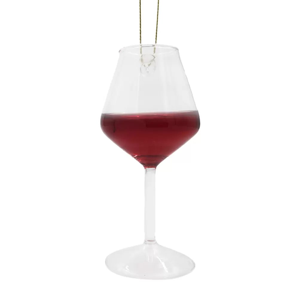 Christmas Forever ORN GLASS RED WINE 4″ RED