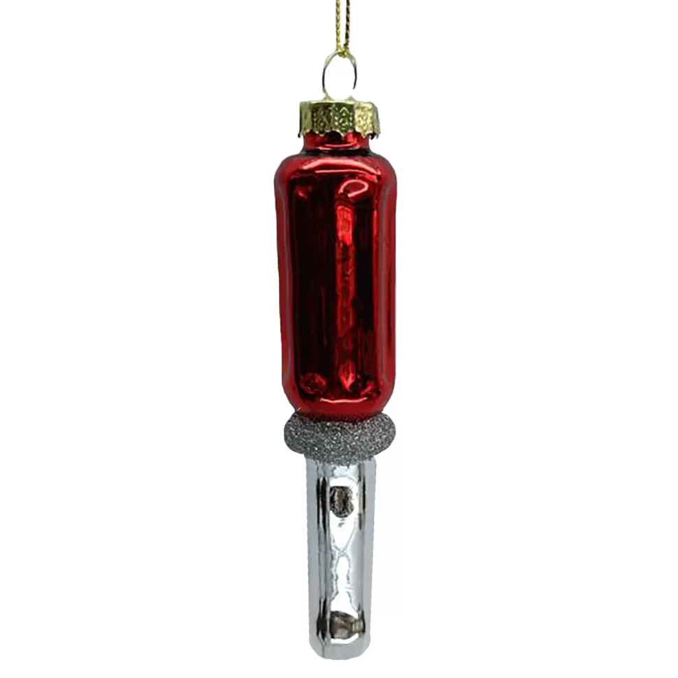Christmas Forever ORN GLASS SCREWDRIVER 5″ RED/SILVER